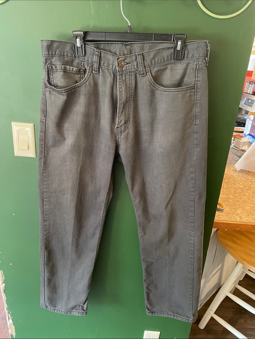 Levi's 505 36x29 White Tab Men’s Dark Gray Relaxed Jeans